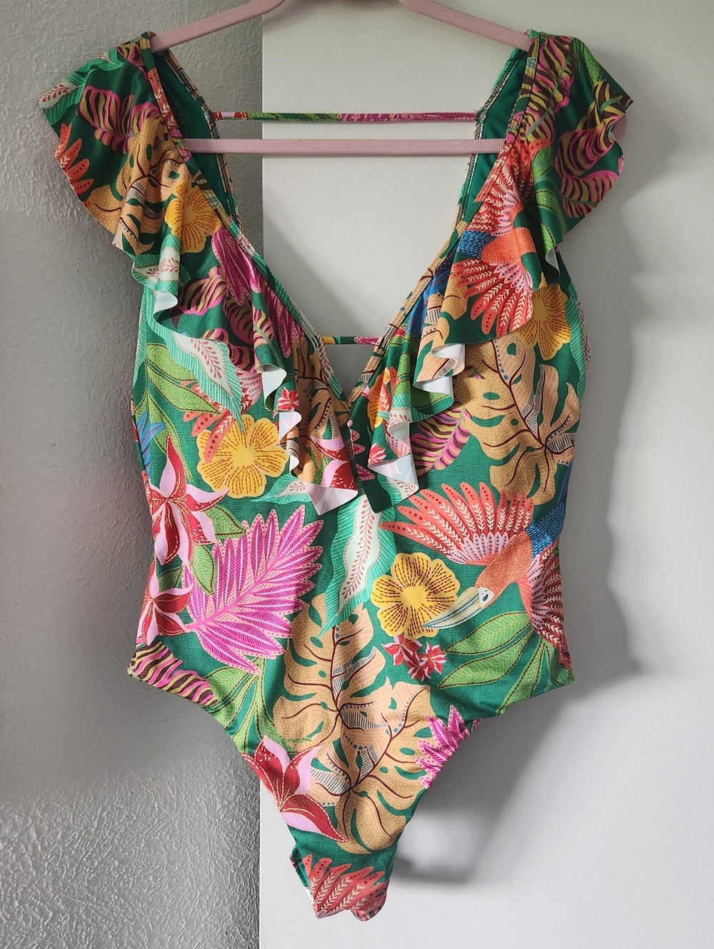 Gibson & Latimer floral print ruffle one-piece swimsuit